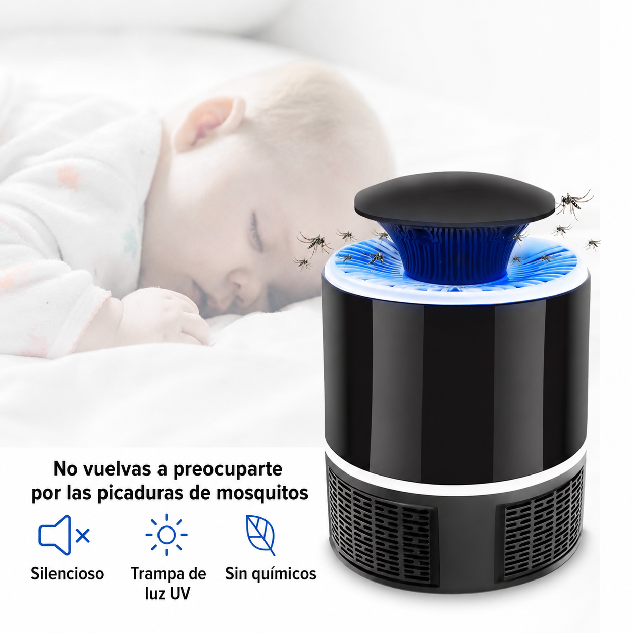 Lámpara Antimosquitos por Succión USB