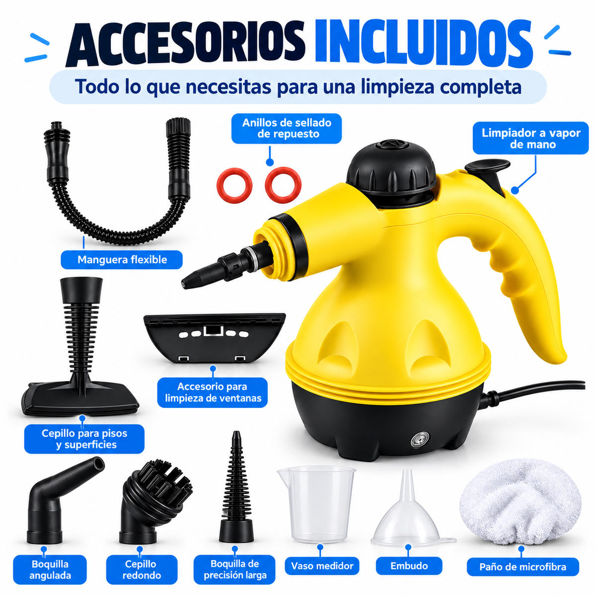 Limpiador a Vapor Multisuperficie con Accesorios