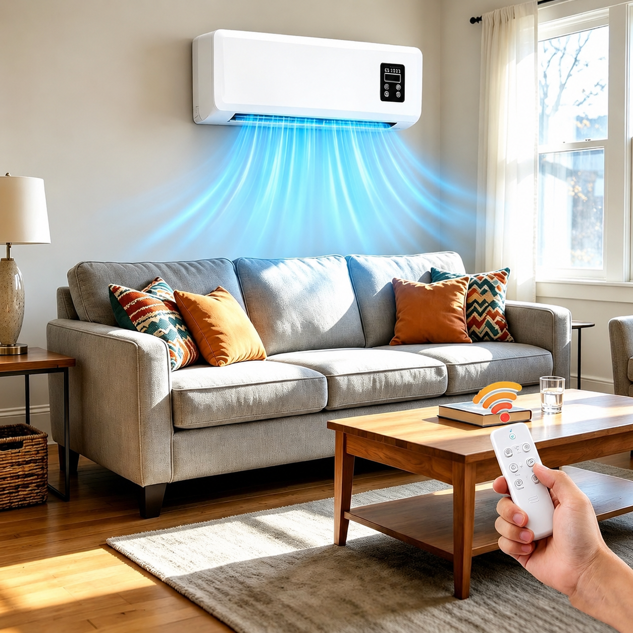 Ventilador de Pared 2 en 1 Frío/Calor con Mando/ 1800W