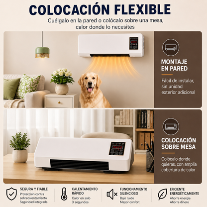 Ventilador de Pared 2 en 1 Frío/Calor con Mando/ 1800W