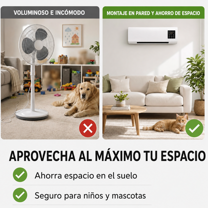 Ventilador de Pared 2 en 1 Frío/Calor con Mando/ 1800W