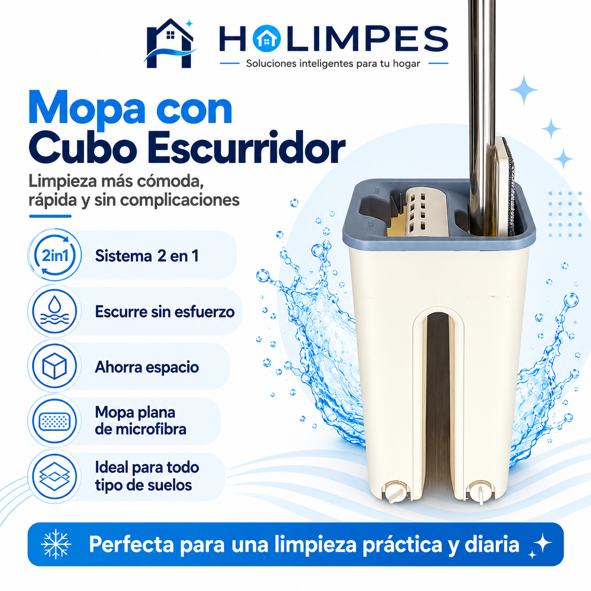 Mopa con cubo escurridor